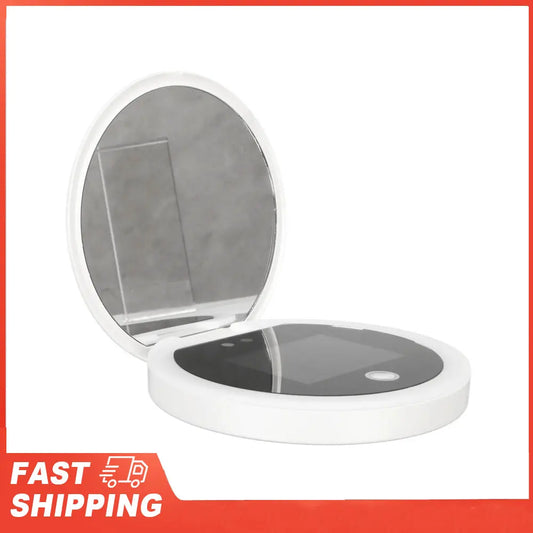 Travel Makeup Mirror UV Sunscreen Testing Camera Light 2X Peaceful Pleasures Health and Wellness