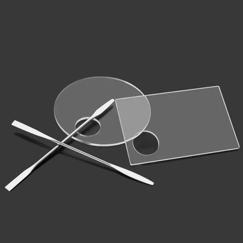 Acrylic Makeup Mixing Palette with Stainless Steel Spatula