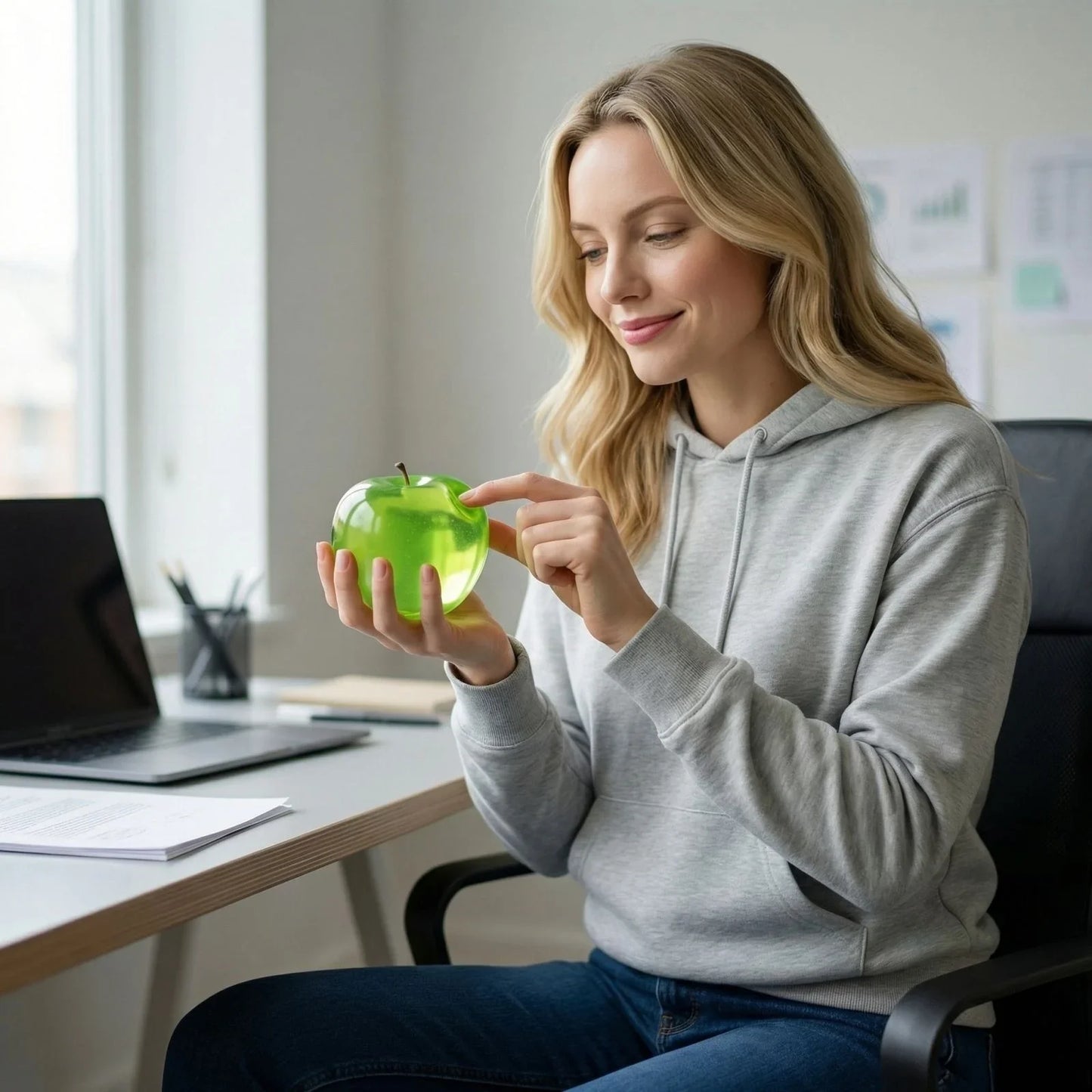 Squishy Green Apple Stress Ball – Slow Rebound Fidget Toy