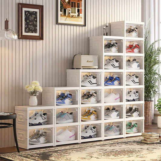 Upgraded Multi-Tier Clear Shoe Rack Heavy-Duty Unified Cabinet Large Capacity Transparent Dust-Proof Organizer for Home Entryway Peaceful Pleasures Health and Wellness