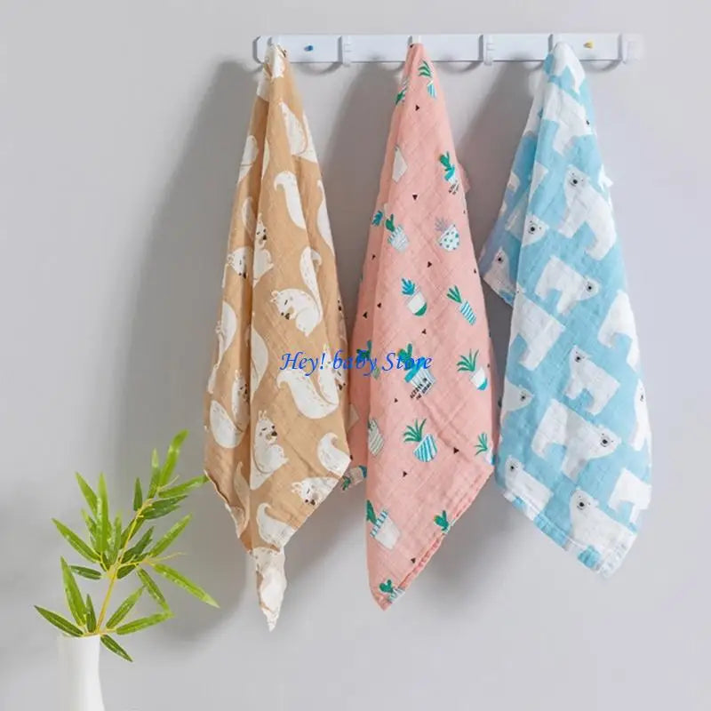 Cotton Baby Bandana Bib – Soft Absorbent Drool Cloth 60x60cm