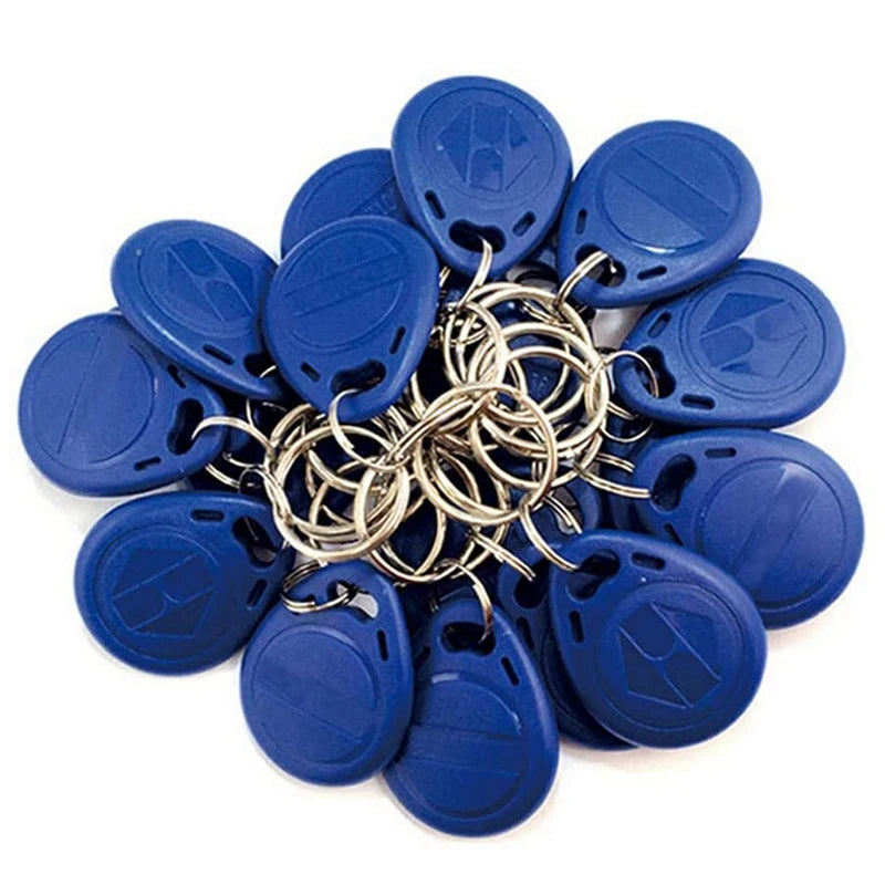 100 PCS Writable 125Khz RFID Key Fob Proximity ID Card Token Tag Rewritable T5577 Universal Peaceful Pleasures Health and Wellness blue