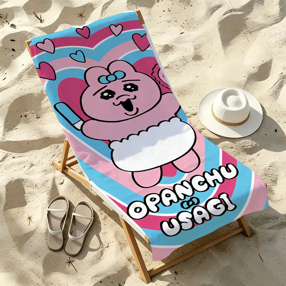 Anime Rabbit Quick-Dry Beach Towel | Soft Pool & Travel Towel Quick-Dry Beach Towel Peaceful Pleasures Health and Wellness