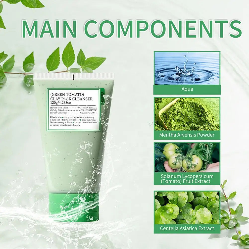 Green Tomato Mud Mask Moisturizing Pore Cleansing Refreshing Deeply Hydrating Nourishing Smoothing Facial Skin Care Peaceful Pleasures Health and Wellness
