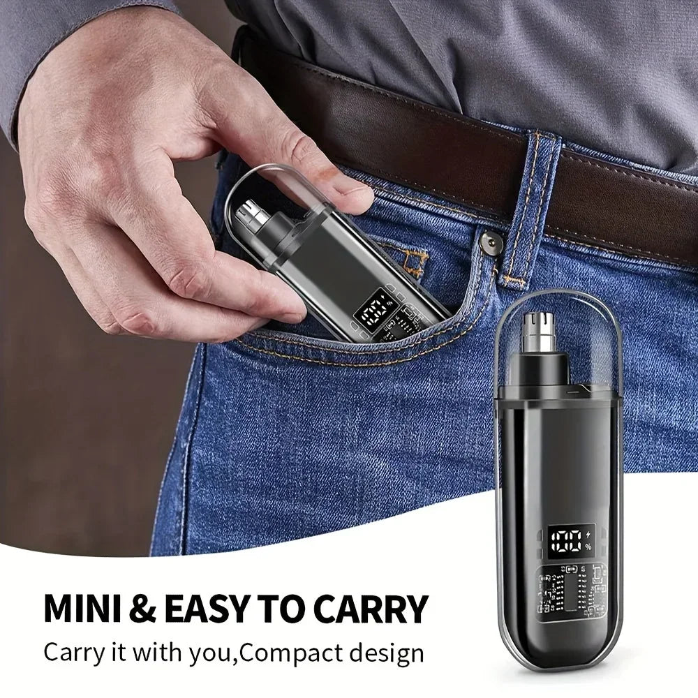 USB Rechargeable Nose & Ear Hair Trimmer – Mini Grooming Kit