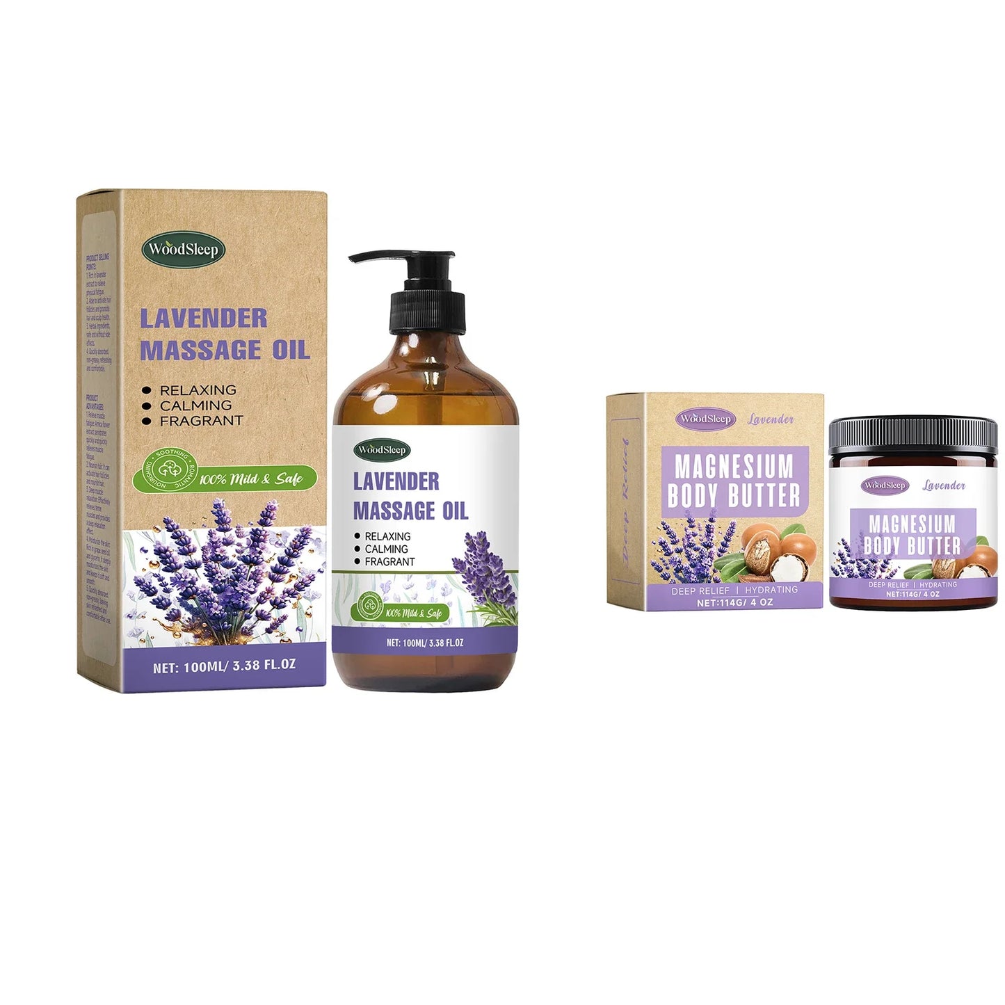 WOODSLEEP Lavender Massage Oil – Hydrating Body & Hair, 120ml