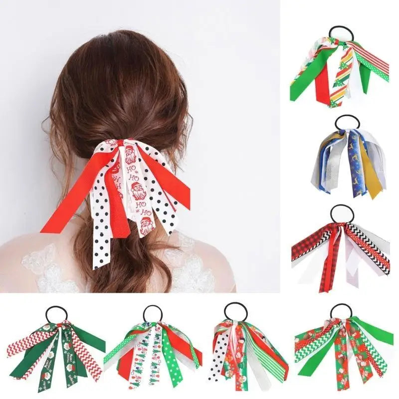 Christmas Silk Scrunchies for Girls – Festive Ponytail Holders