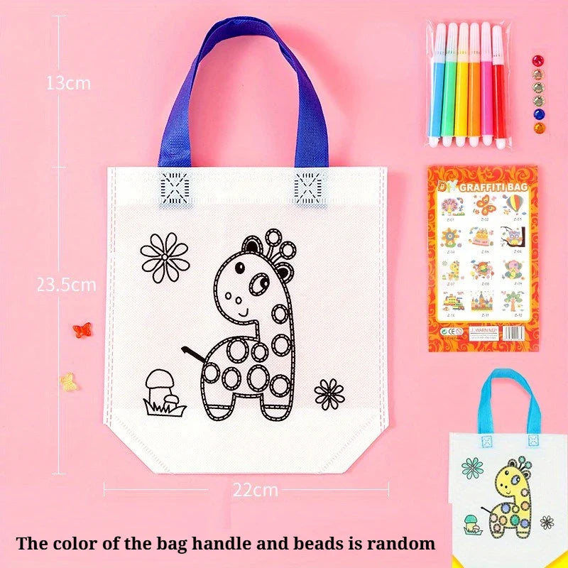 DIY Graffiti Coloring Tote Bag & Markers – Arts & Crafts Kit