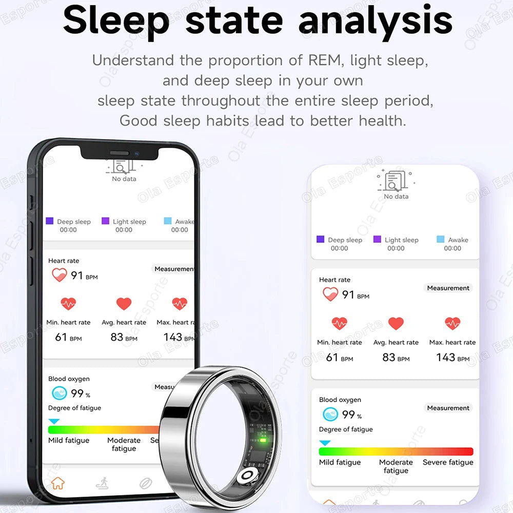 Smart Ring 2026 Men Women New IP68 WaterProof Heart Rate Blood Pressure Blood Oxygen Sleep Monitoring Multi-Sport Mode Smartring Peaceful Pleasures Health and Wellness