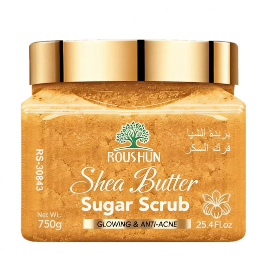ROUSHUN Shea Butter sugar scrub Large Capacity Family Pack Body Scrub Gentle Deep Cleansing Skin Peaceful Pleasures Health and Wellness