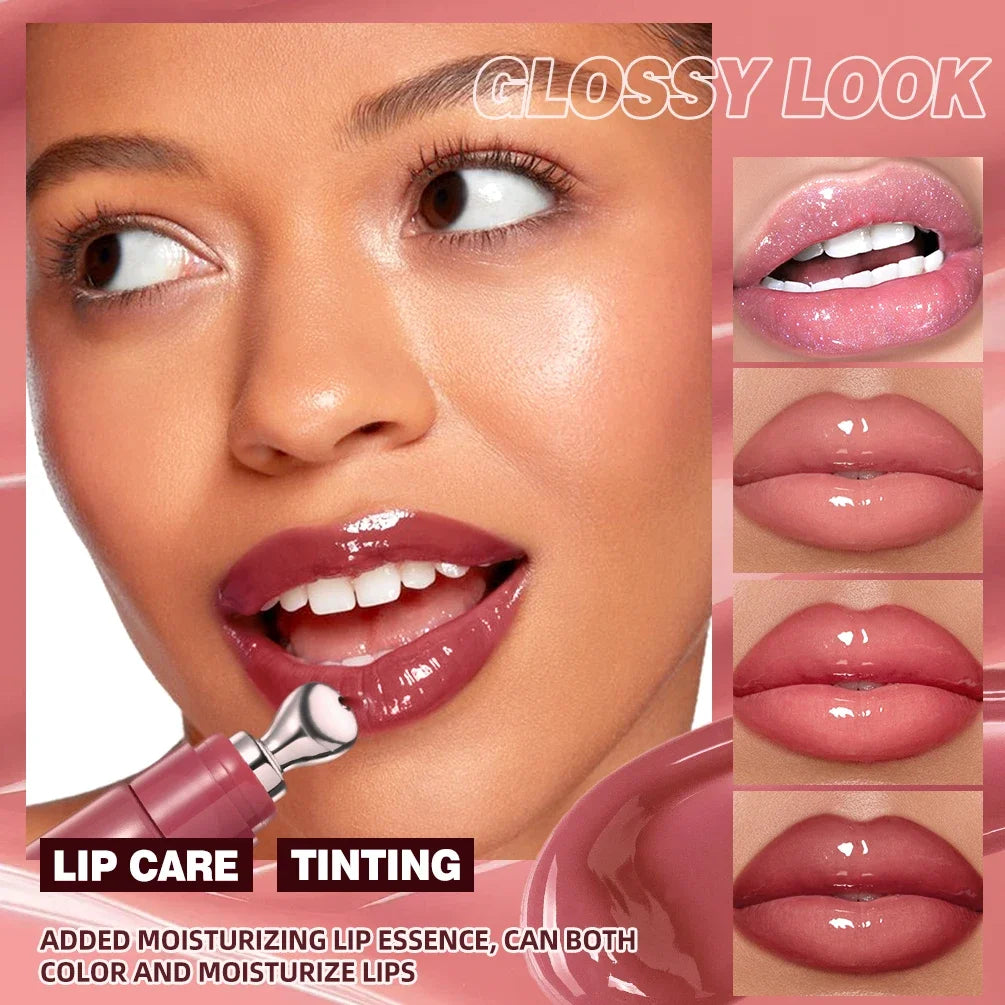 QIBEST Moisturizing Lip Lotion Mirror Pearl Lipgloss Volumizing Lip Glaze Natural Lip Gloss Hydrating Jelly Pout Lip Tint Makeup Peaceful Pleasures Health and Wellness
