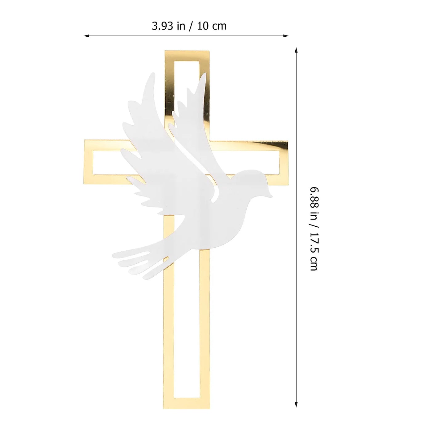4Pcs Cross Acrylic Cake Inserts Lightweight Cake Decoration Picks for Birthday Baptism Wedding Party Photo Props Peaceful Pleasures Health and Wellness