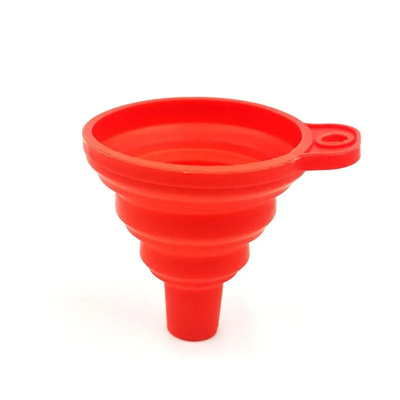 Household Telescopic Funnel Kitchen Packaging High Temperature Resistant Funnel Mini Folding Funnel Kitchen Tools 4 Colors 1 Pac Peaceful Pleasures Health and Wellness red