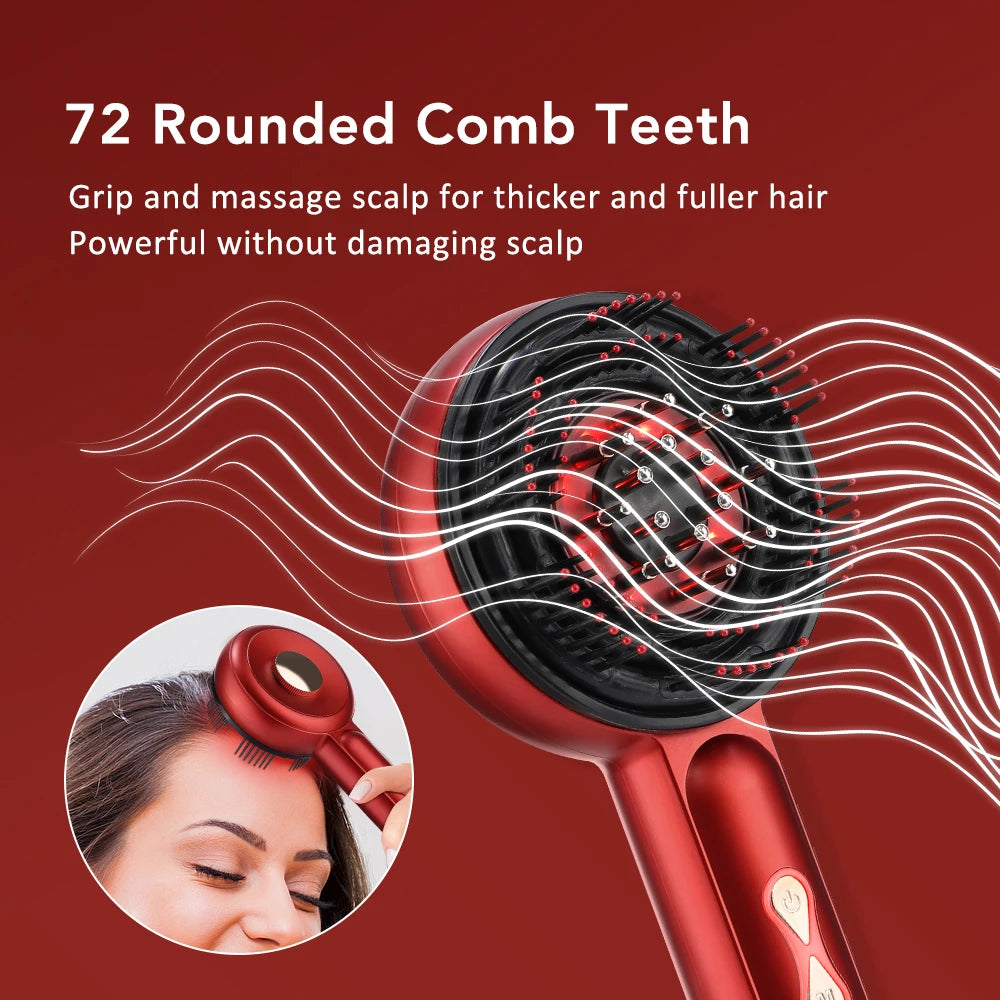 Hair Care Massage Comb EMS Micro-current Head Massager 660 Infrared Red Light Anti Hair Loss Hairbrush Scalp Oil Applicator Peaceful Pleasures Health and Wellness