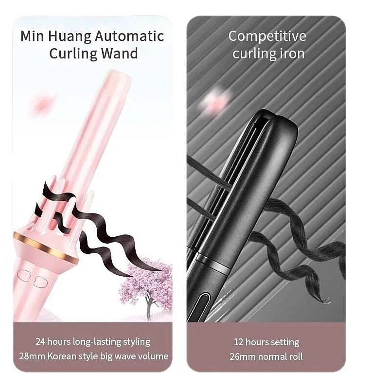 Fully Automatic Curling Iron, Negative Ion Non-damaging Hair groove Electric Curling Iron, Big Wave Hair Perming for Women Peaceful Pleasures Health and Wellness