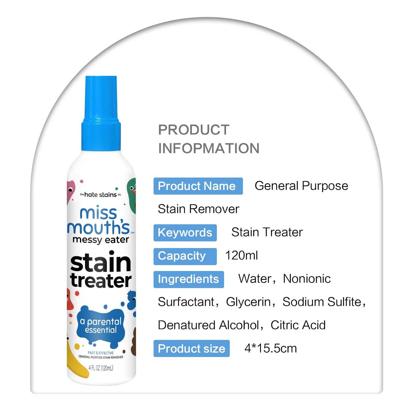 120ml Household Stain Remover Removes Oil Eco-Friendly Stain Remover for Fabric Upholstery & Car Seats Bottle Random Peaceful Pleasures Health and Wellness