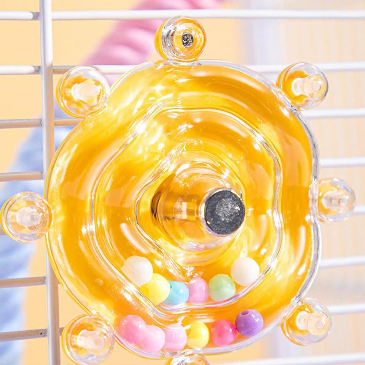 Interactive Rotating Treat Dispenser Bird Toy for Parrots