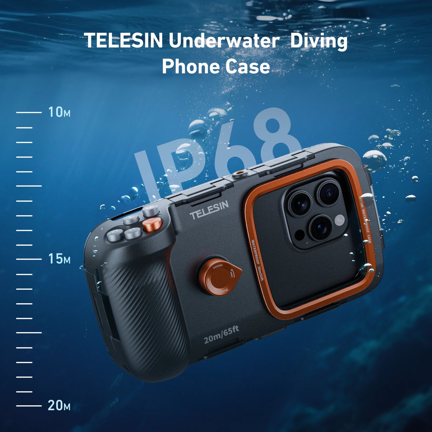 TELESIN Diving Waterproof Phone Camera Shoot Hand Grip Phone Case Holder Shooting Aid Remote Control Handle for Smart Phone Peaceful Pleasures Health and Wellness
