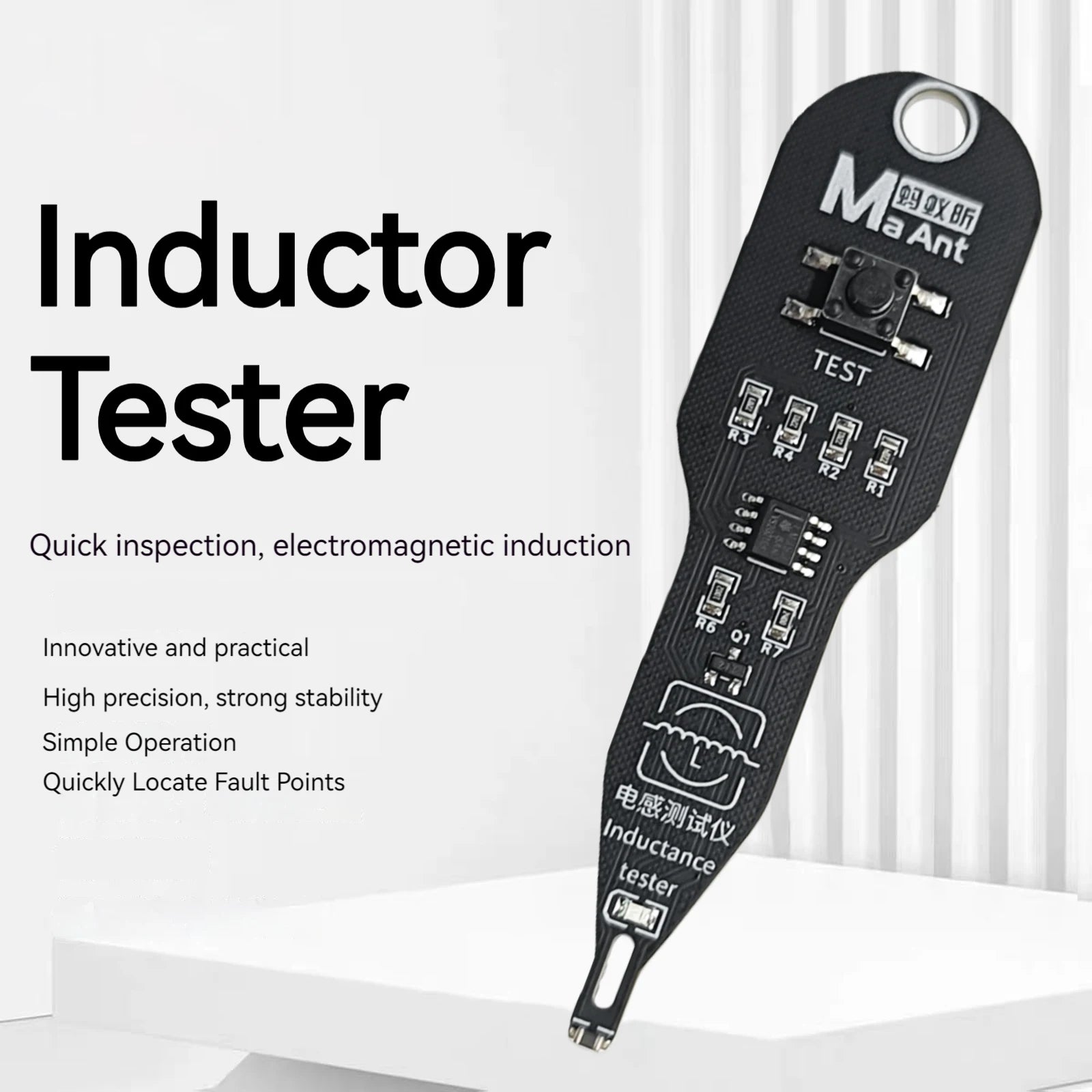 Inductance Tester High Precision Electromagnetic Induction Instrument Lightweight Motherboard Coil Tester for Induction Fault Peaceful Pleasures Health and Wellness