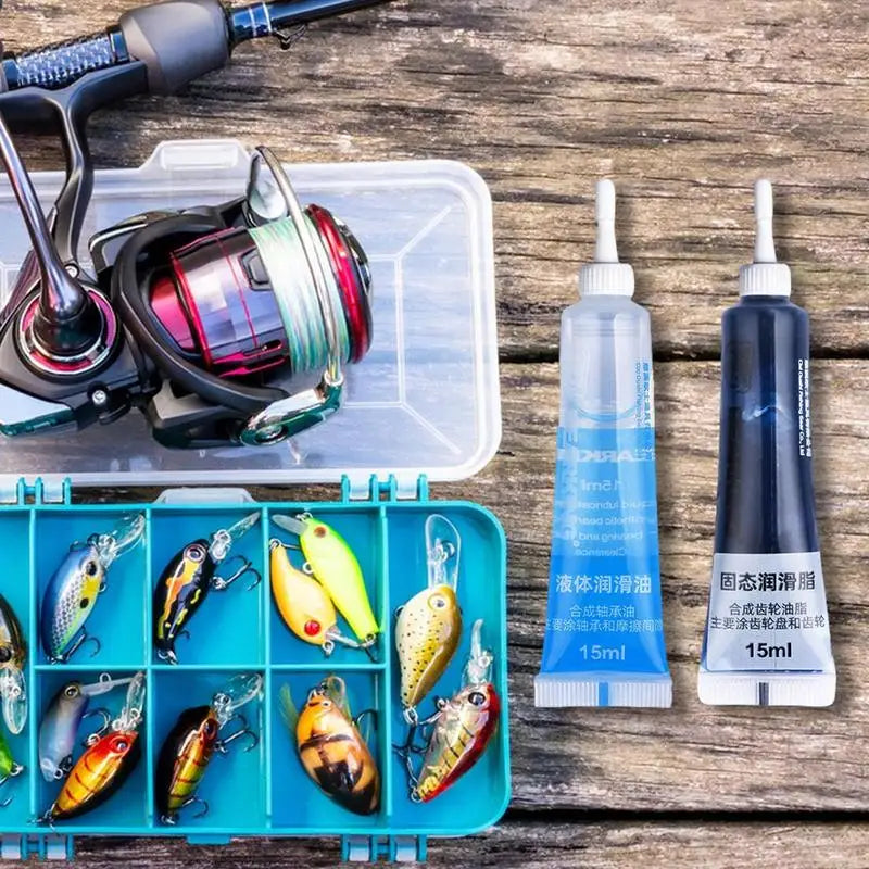 Fishing Reel Lubricant Fishing Reel Lubricating Oil Fishing Reel Protective Grease Maintenance Tools Kit Lubricant Oil Set Peaceful Pleasures Health and Wellness