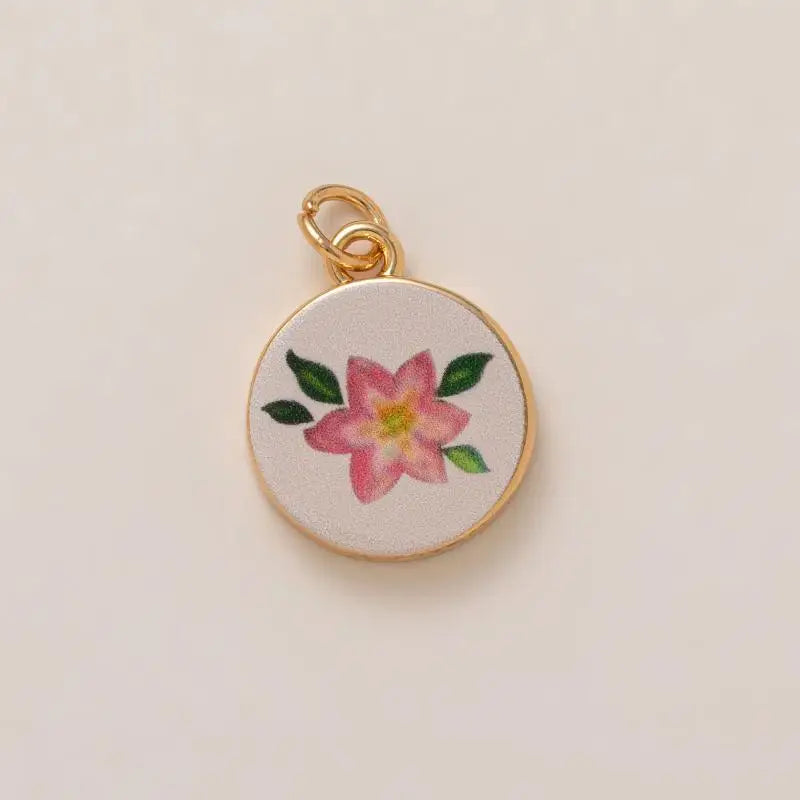 DIY Butterfly Flower Pendant – Gold-Plated Color Block Charm
