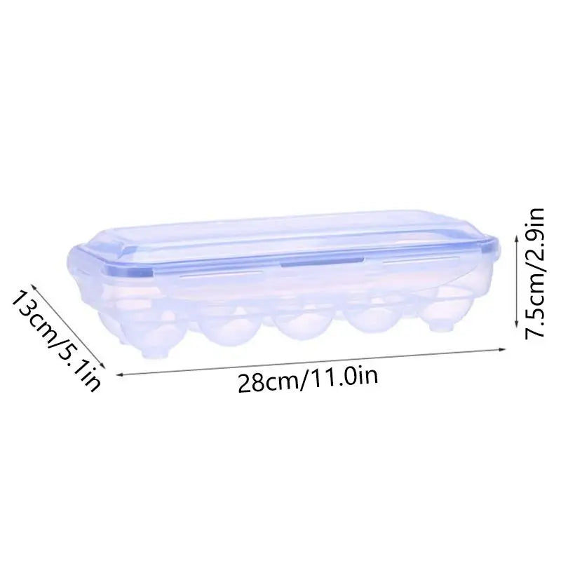 10-Grid Transparent Egg Storage Box & Fridge Organizer Tray