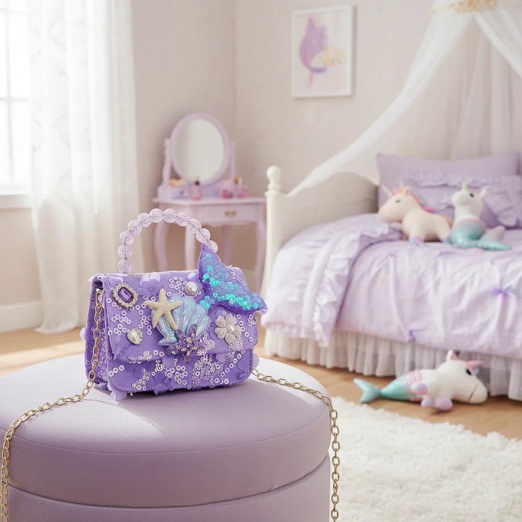 Girls Pearl Handbag New Mini Crossbody Shoulder Bag Style Purse for Kids Birthday Party Gift Lightweight PU Leather Peaceful Pleasures Health and Wellness