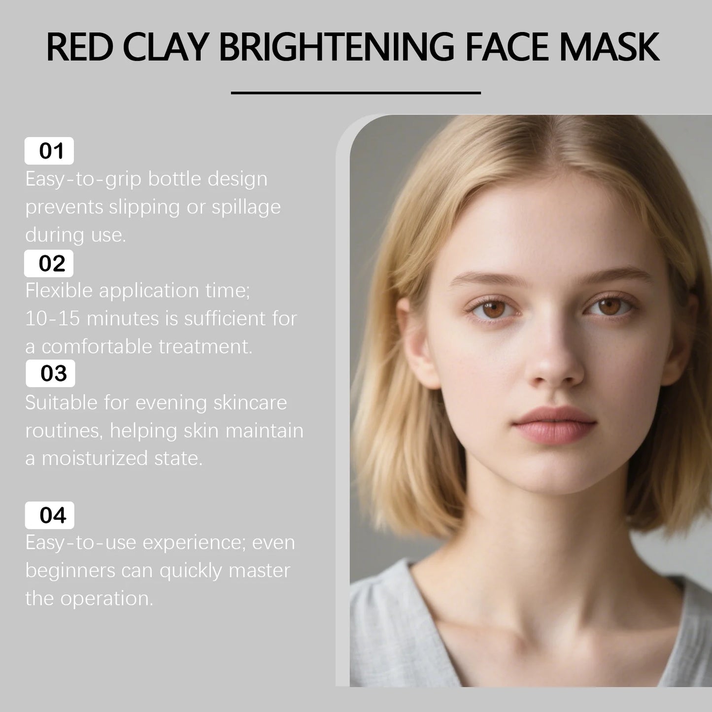 Viareline Red Clay Face Mask – Pore Tightening & Brightening
