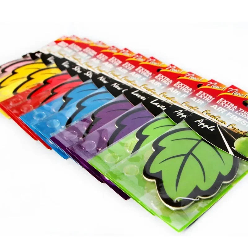 6PCScar accessories interior Car Air Freshener Natural scented tea paper Auto Hanging Vanilla perfume fragrance Leaf Shape Peaceful Pleasures Health and Wellness