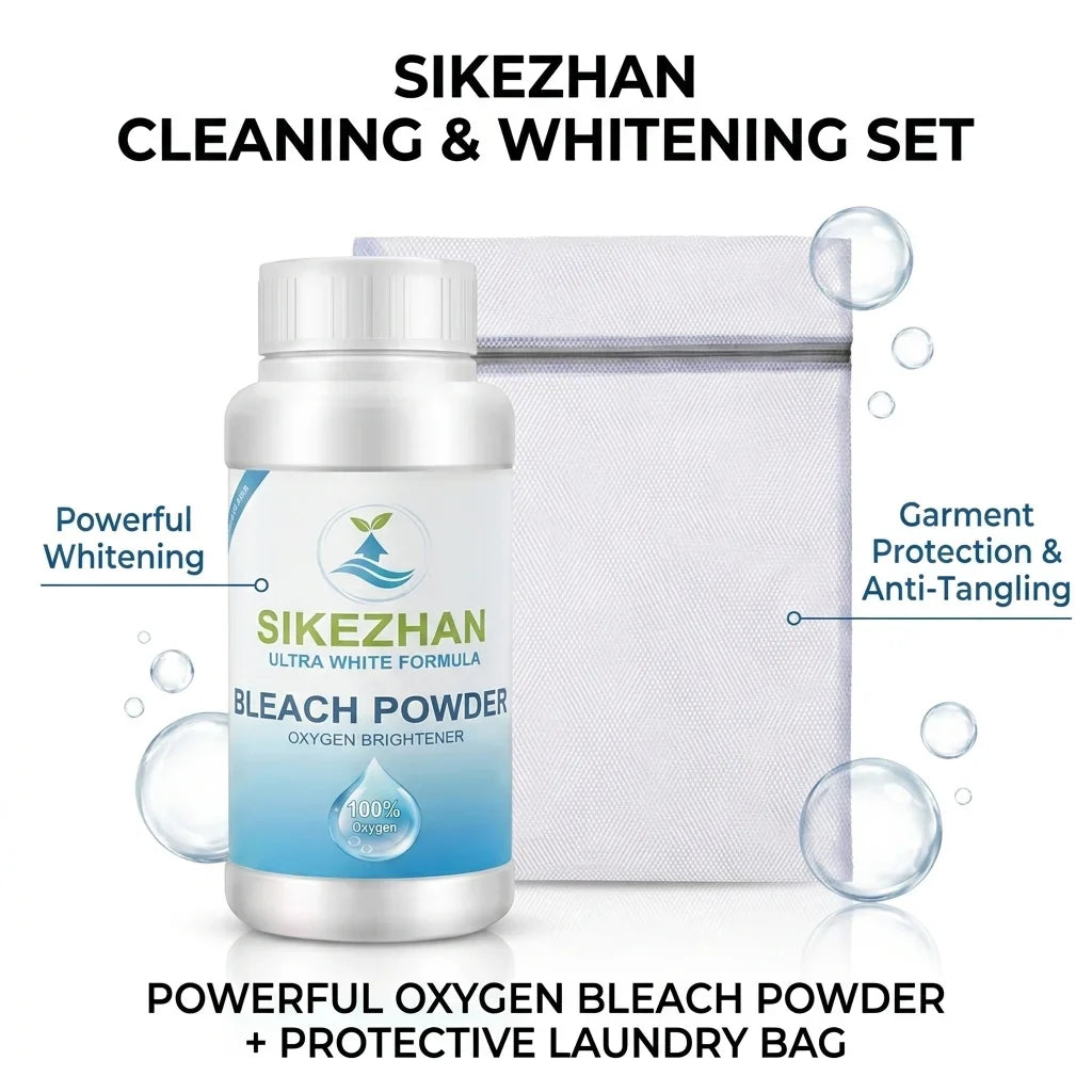 Laundry Bleaching Powder + 2 Mesh Bags – Whitener & Stain Set