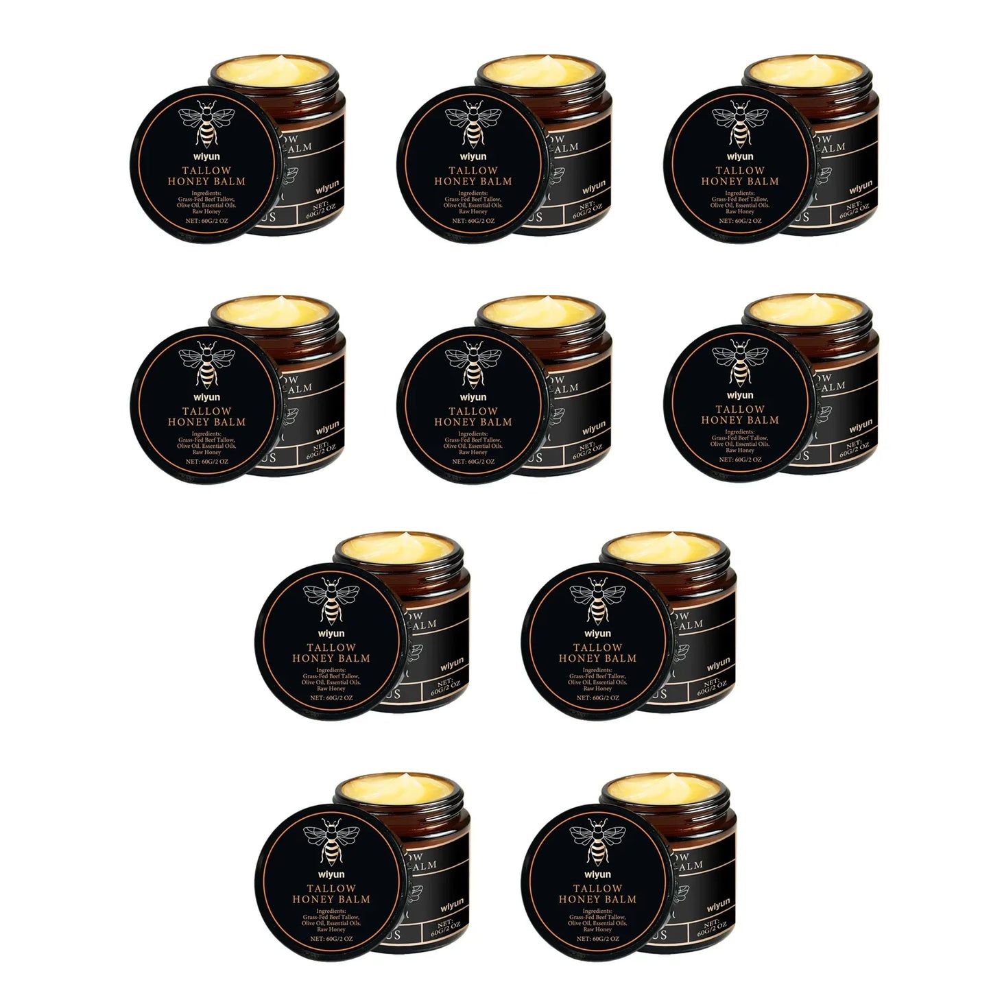 Organic Grass-Fed Beef Tallow Balm with Raw Honey Moisturizer