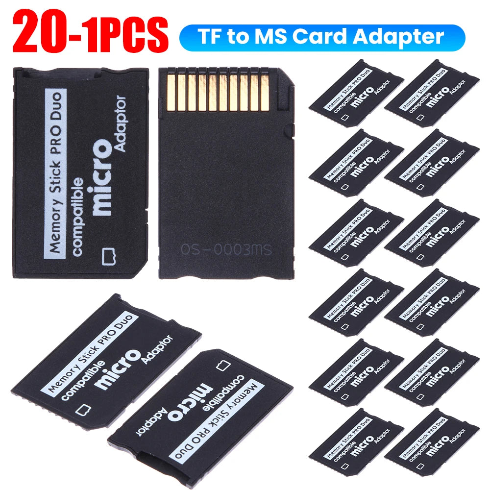 1-20PCS Mini Memory SD TF To MS Card Memory Stick Card Adapter For PSP Card Single/Dual 2 Slot Adapter For Pro Duo Plug And Play Peaceful Pleasures Health and Wellness