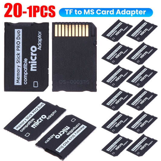 1-20PCS Mini Memory SD TF To MS Card Memory Stick Card Adapter For PSP Card Single/Dual 2 Slot Adapter For Pro Duo Plug And Play Peaceful Pleasures Health and Wellness