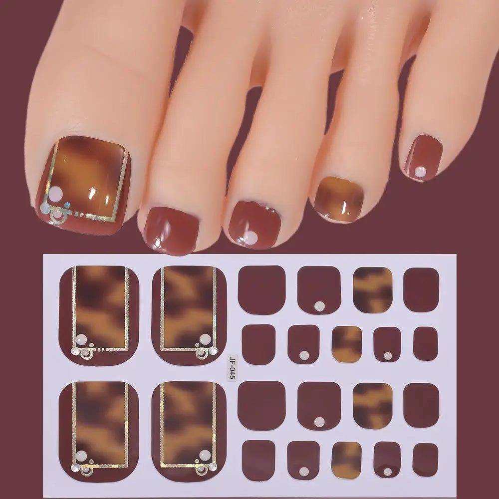 22tips/Sheet Glitter Toenail Stickers Glittering Full Wraps for Summer Pool and Beach for Nail Art and Decorative Nail Decals Peaceful Pleasures Health and Wellness O