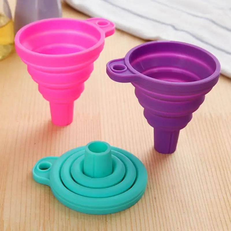 Collapsible Silicone Funnel Portable Telescopic Folding Funnels