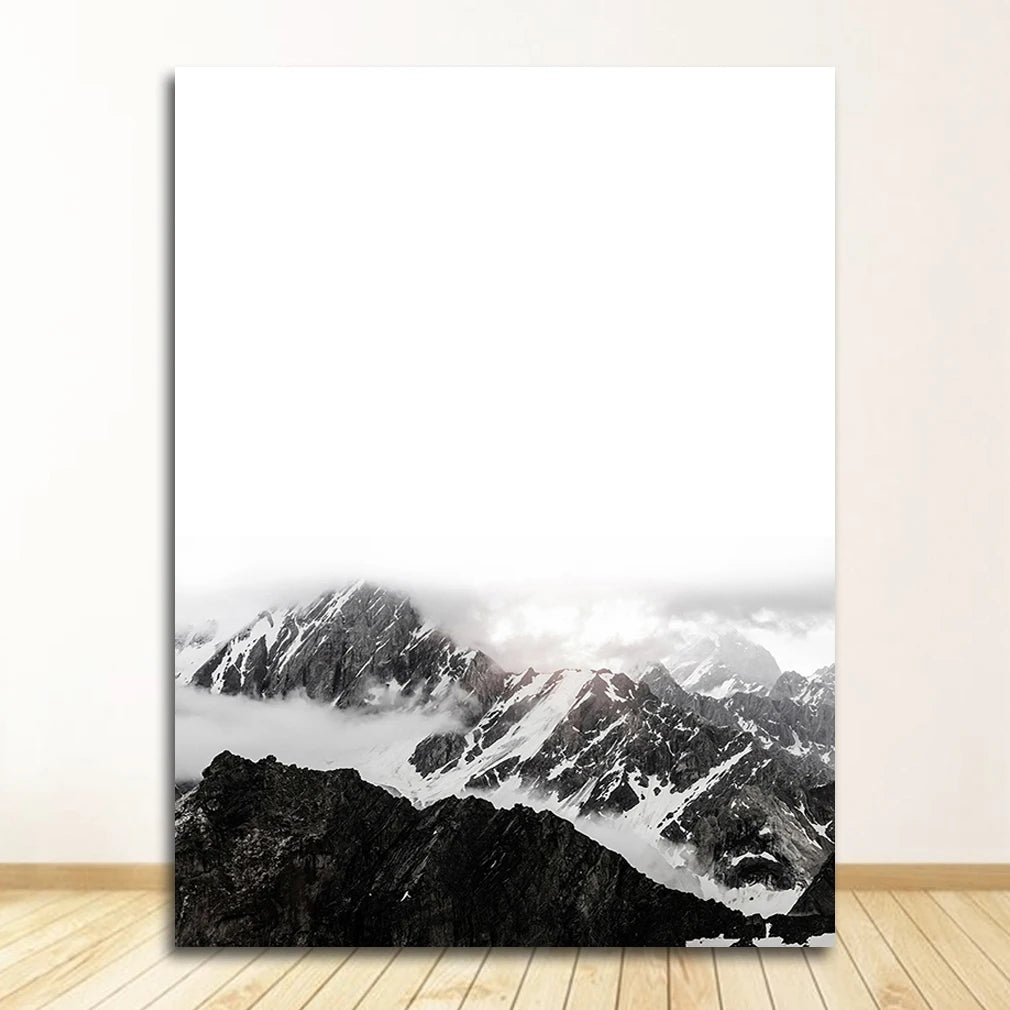 Nordic Canvas Wall Art | Deer & Mountain Scandinavian Print Canvas Wall Art Print Peaceful Pleasures Health and Wellness 0186XX01 20x30cm Unframed