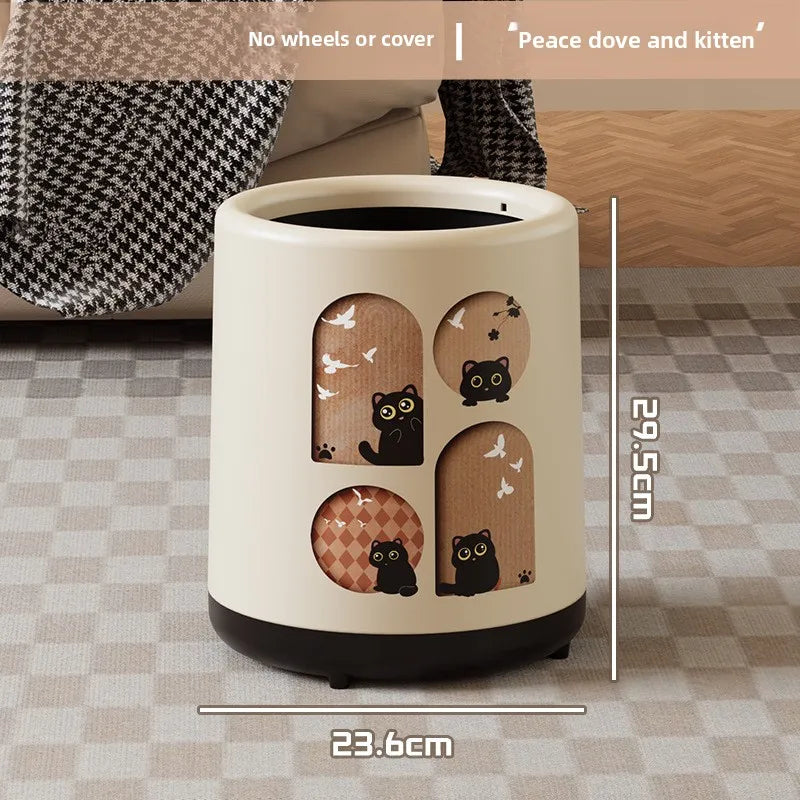 Premium Lidded Trash Can with Wheels – Large Waste Bin