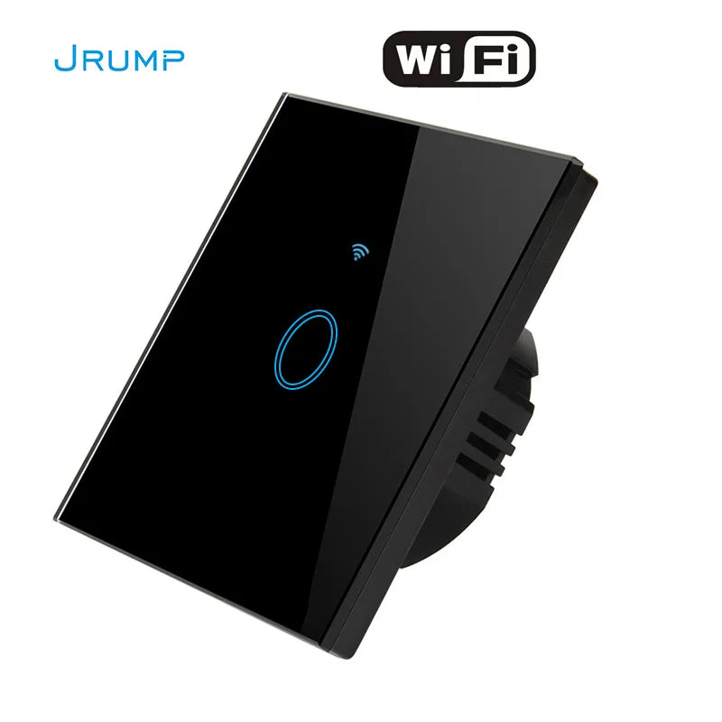 Matter Smart Wifi Wall Touch Switch No Neutral Wire Required Wireless Remote Control EU Switch For HomeKit Alexa Google Assistan Peaceful Pleasures Health and Wellness Black 1 Gang