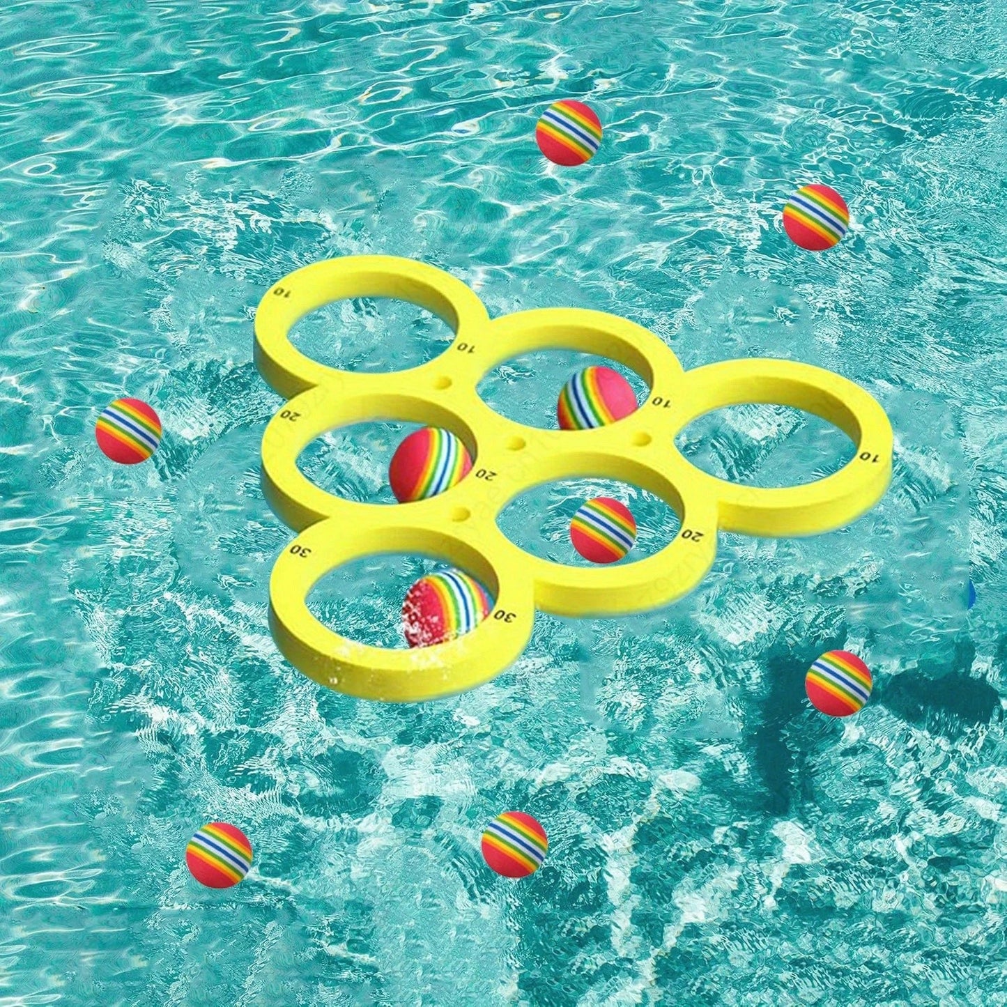 Swimming Pool Toss Game Set – Floating Board & 10 EVA Balls