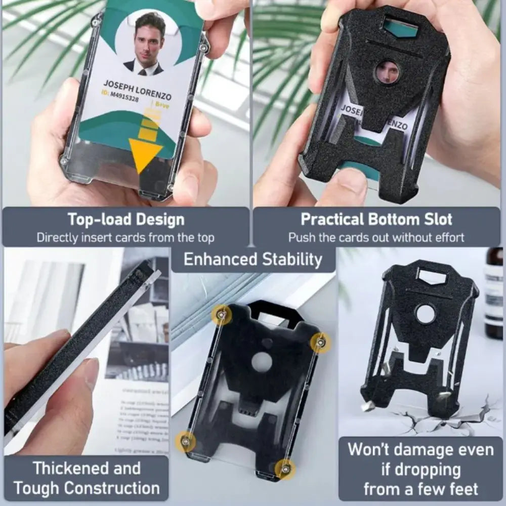 New Heavy Duty Badge Holder Adjustable Lanyard Retractable ID Card Holder Belt Clip Black Color Badge Keychain Carabiner Peaceful Pleasures Health and Wellness
