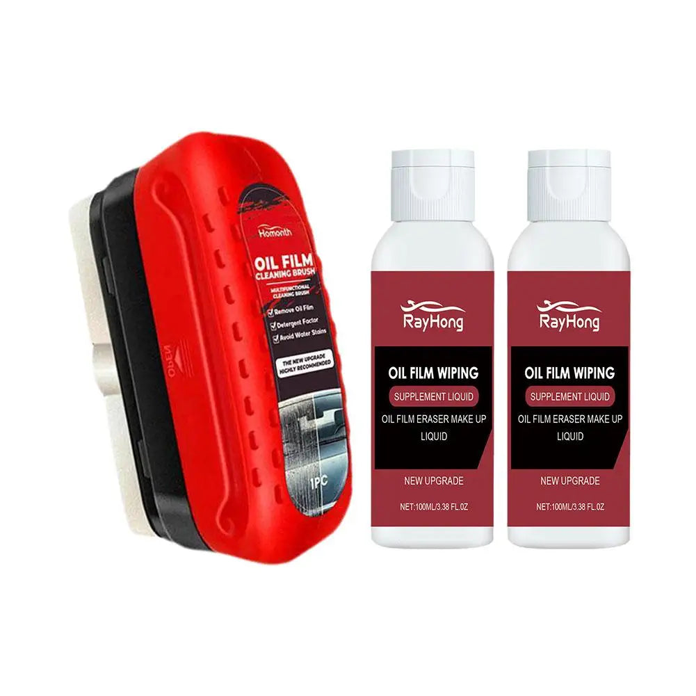 Car Glass Oil Film Remover Powerful Front Inner Windshield Oil Film Stain Removal Glass Oil Film Cleaning Brush Peaceful Pleasures Health and Wellness