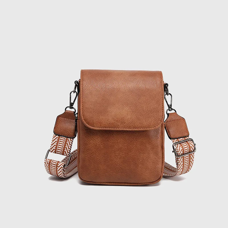 Retro Mini Crossbody Bag for Women | Vintage PU Square Purse