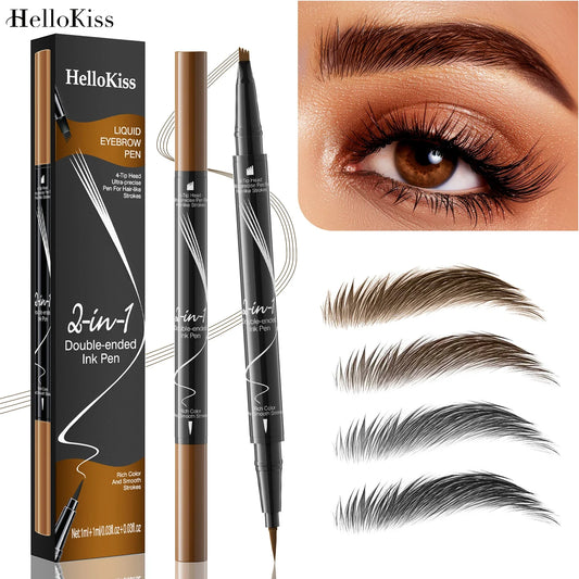 Hello Kiss 4-Point Microblading Eyebrow Pen – Waterproof Liquid Eyebrow Pen Oasis Select