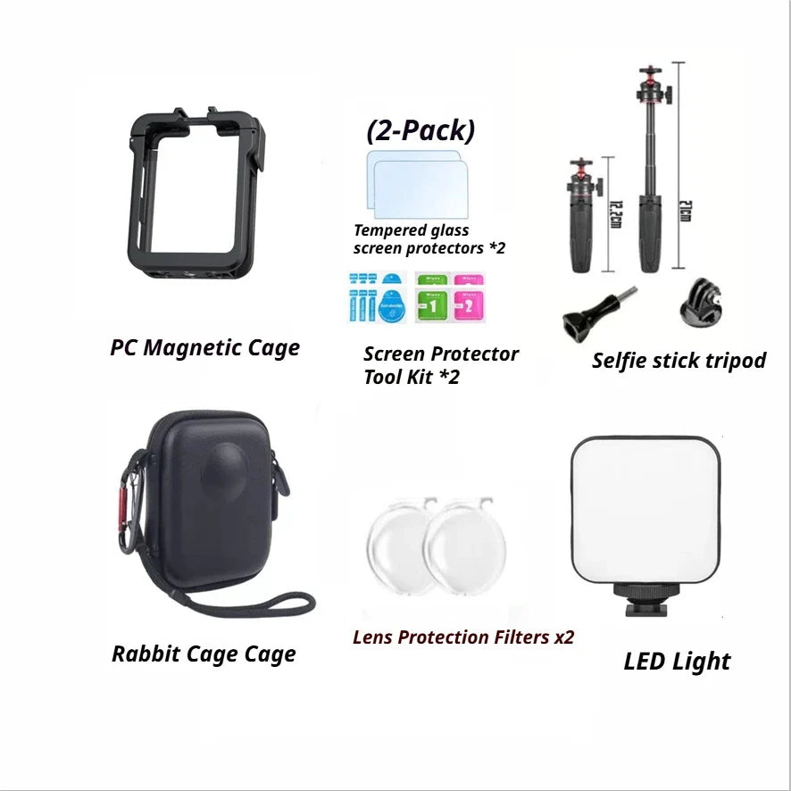 DJI Osmo 360 Metal Cage Quick Release Mount & Cold Shoe Frame
