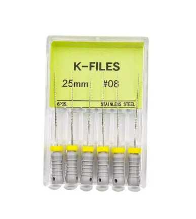 Dental K-Files 6pcs | Stainless Steel Root Canal Hand Files