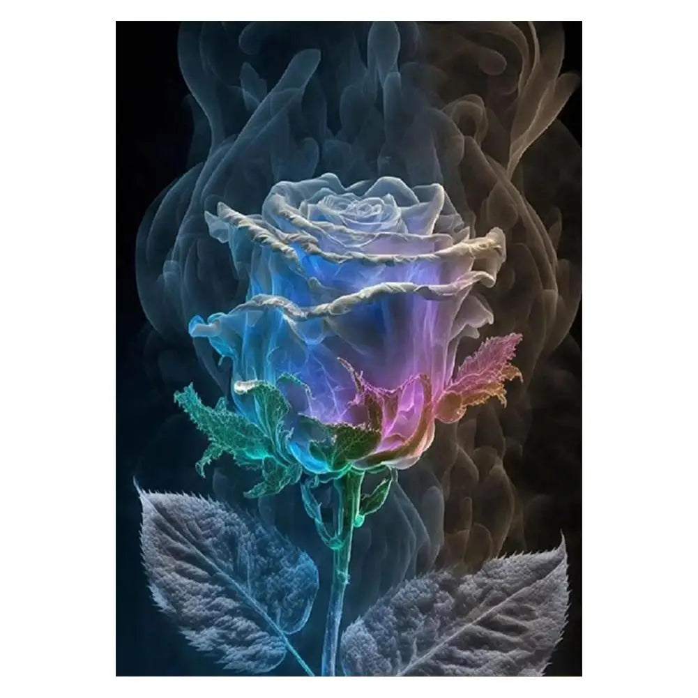 30x40cm Rose Flower Diamond Painting Full round Square Diamond Living Room Bedroom Decorative Artwork DIY Kit Peaceful Pleasures Health and Wellness D