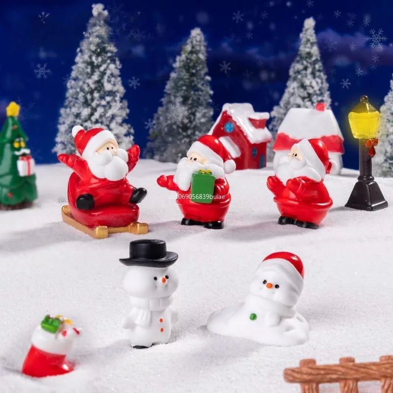 Creative Mini Santa Claus Elk Snowman Christmas Tree Resin Car Home Ornaments Micro Landscape Decoration DIY Accessories Gifts Peaceful Pleasures Health and Wellness