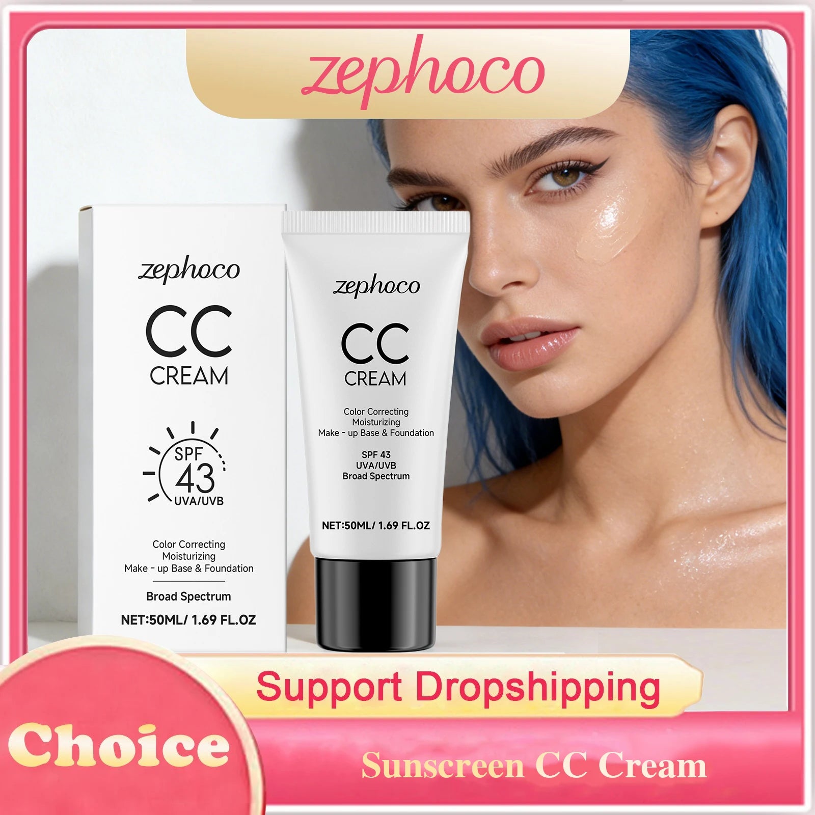 Sunscreen CC Cream Moisturizing Foundation Concealer UV Protection Even Skin Tone Lightweight Coverage Brighten Face Base Makeup Peaceful Pleasures Health and Wellness