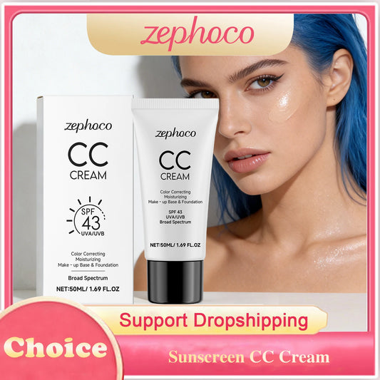 Sunscreen CC Cream Moisturizing Foundation Concealer UV Protection Even Skin Tone Lightweight Coverage Brighten Face Base Makeup Peaceful Pleasures Health and Wellness