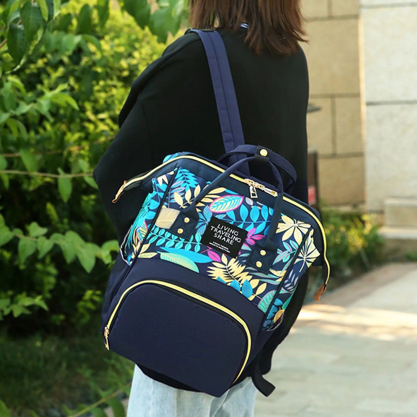 Maternity Travel Bag for Baby Essential Large Capacity Backpack with Anti-theft Back Pocket for Mothers Day Gifts Peaceful Pleasures Health and Wellness
